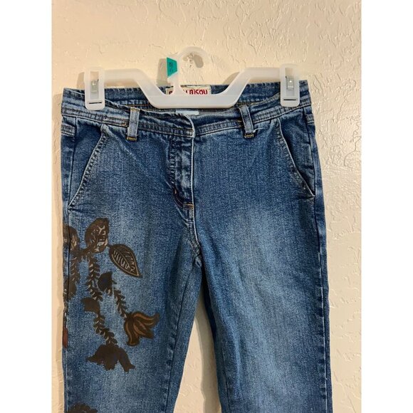 Bisou Bisou Vintage Y2K Floral Embroidered Retro Flare Jeans - Picture 5 of 10